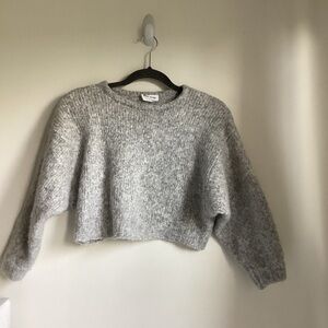 Atelier Delphine Sweater Crop Womens XS Grey Alpaca Wool Blend
